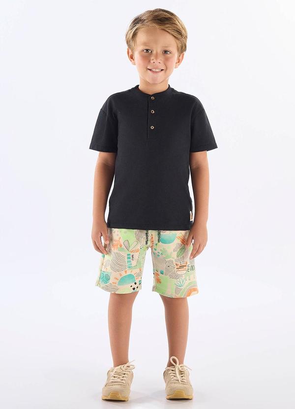 Conjunto Camiseta Bermuda Preto
