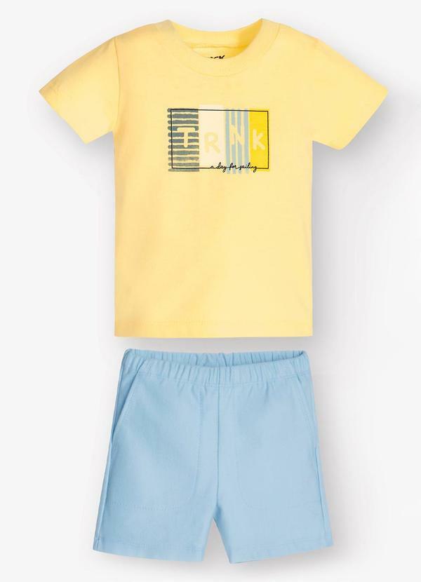 Vista 2 Conjunto Camiseta com Bermuda Amarelo Trick Nick Trick Nick