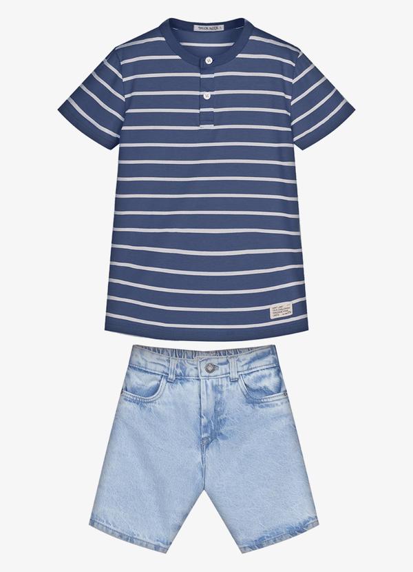 Conjunto Camiseta com Bermuda Azul