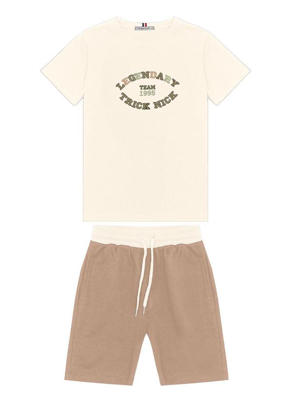 Conjunto Camiseta com Bermuda Bege