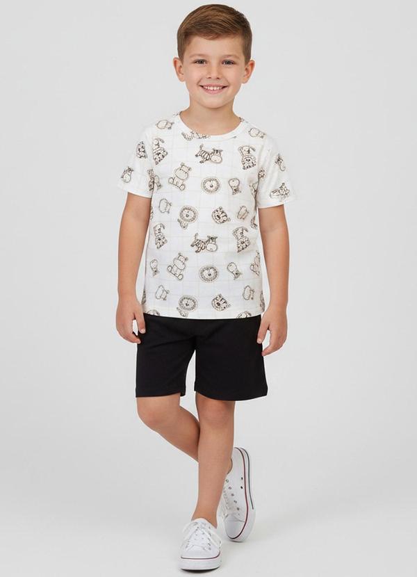 Conjunto Camiseta com Bermuda Bege