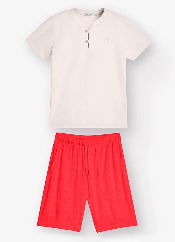 Vista 2 Conjunto Camiseta com Bermuda Bege Trick Nick Trick Nick