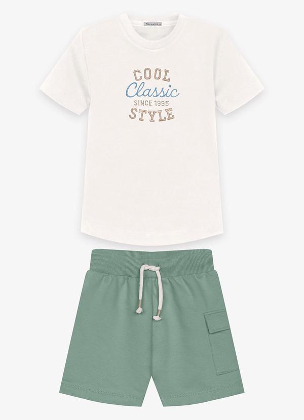Conjunto Camiseta com Bermuda Bege