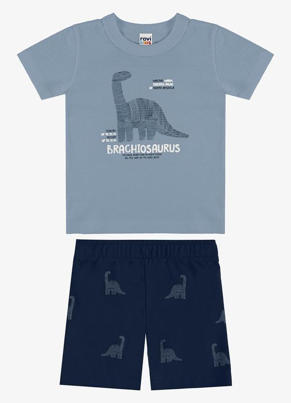 Conjunto Camiseta com Bermuda Infantil Azul
