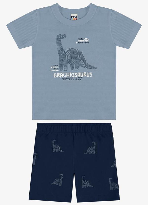 Conjunto Camiseta com Bermuda Infantil Azul
