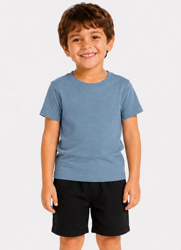 Conjunto Camiseta com Bermuda Infantil Azul