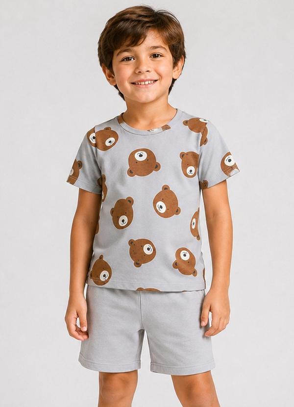 Conjunto Camiseta com Bermuda Infantil Azul