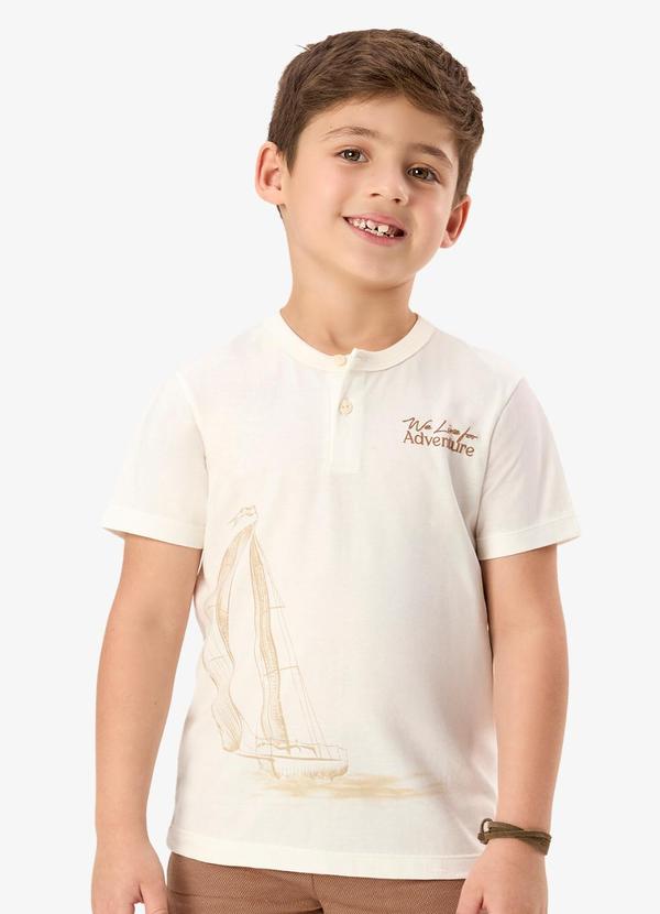 Conjunto Camiseta com Bermuda Infantil Bege