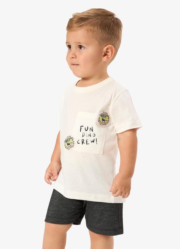 Conjunto Camiseta com Bermuda Infantil Bege