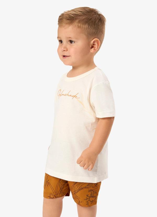 Conjunto Camiseta com Bermuda Infantil Bege