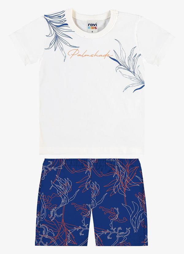 Conjunto Camiseta com Bermuda Infantil Branco