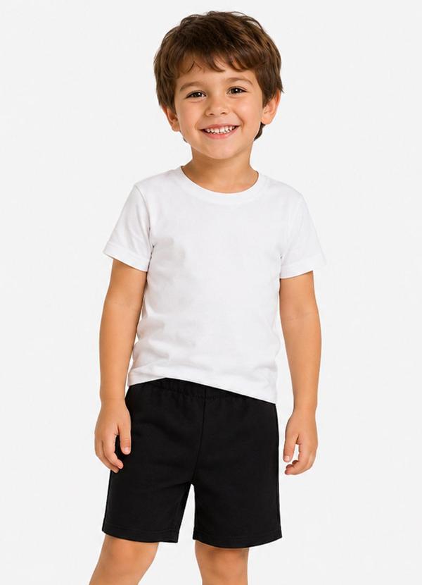 Conjunto Camiseta com Bermuda Infantil Branco