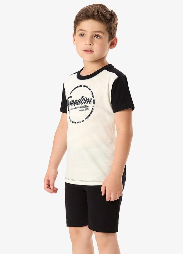 Conjunto Camiseta com Bermuda Infantil Preto