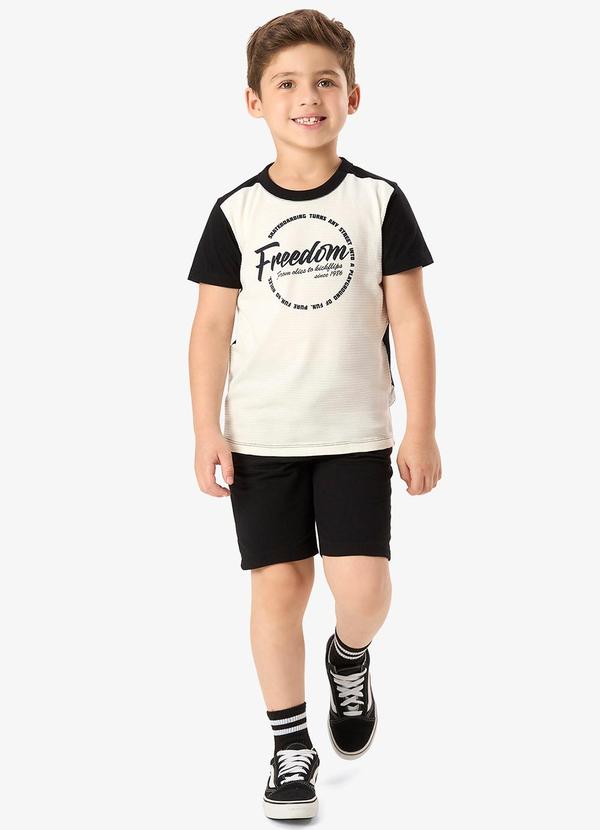 Conjunto Camiseta com Bermuda Infantil Preto