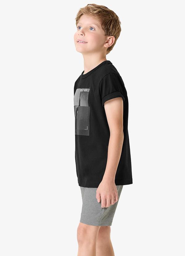 Conjunto Camiseta com Bermuda Infantil Preto