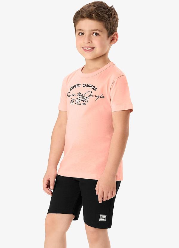 Conjunto Camiseta com Bermuda Infantil Rosa