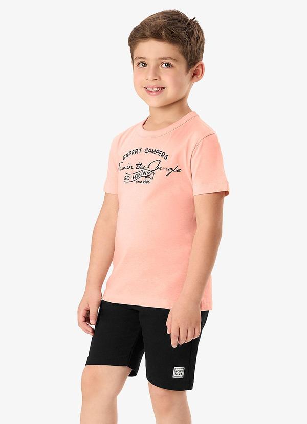 Conjunto Camiseta com Bermuda Infantil Rosa
