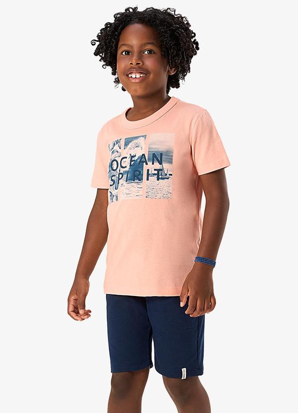 Conjunto Camiseta com Bermuda Infantil Rosa