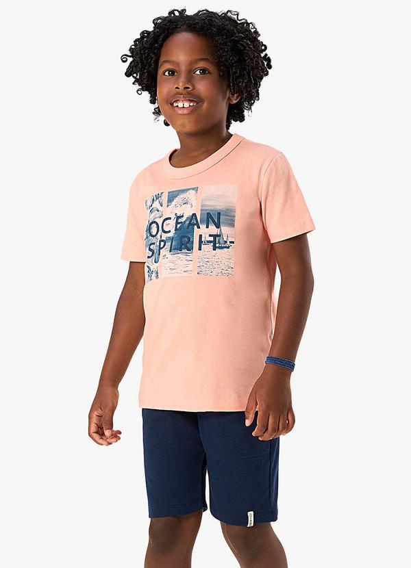 Conjunto Camiseta com Bermuda Infantil Rosa