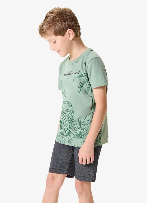 Conjunto Camiseta com Bermuda Infantil Verde