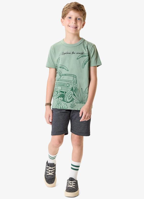 Conjunto Camiseta com Bermuda Infantil Verde