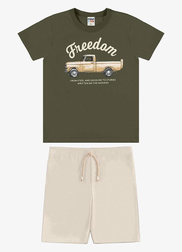 Conjunto Camiseta com Bermuda Infantil Verde