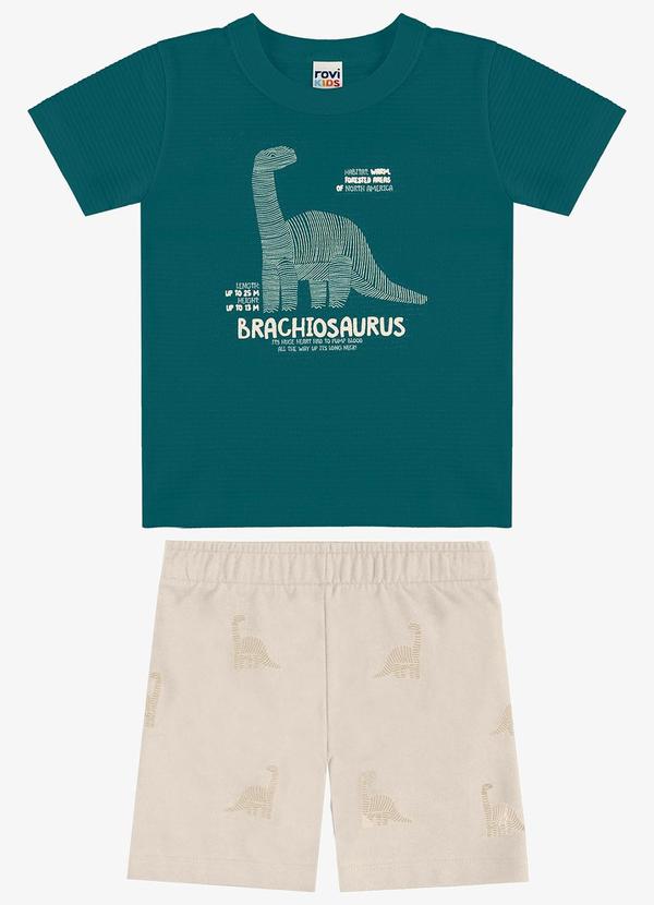 Conjunto Camiseta com Bermuda Infantil Verde