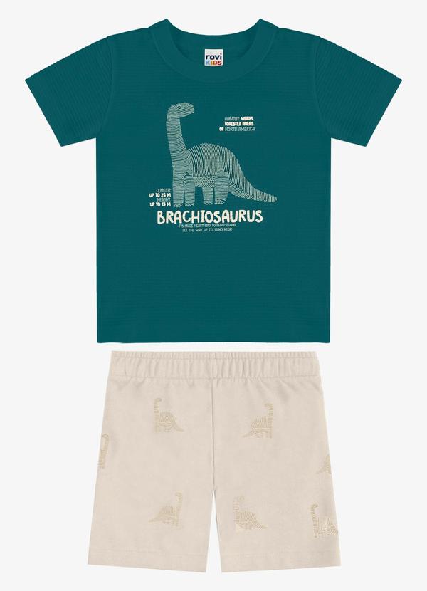 Conjunto Camiseta com Bermuda Infantil Verde