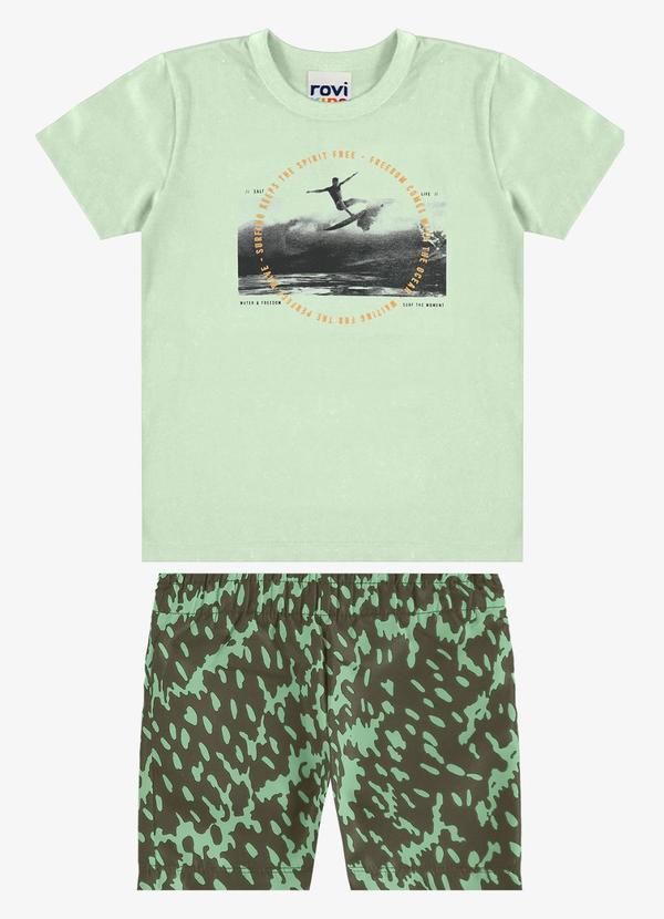 Conjunto Camiseta com Bermuda Infantil Verde