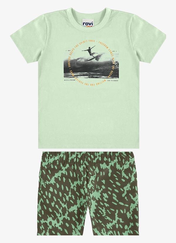 Conjunto Camiseta com Bermuda Infantil Verde
