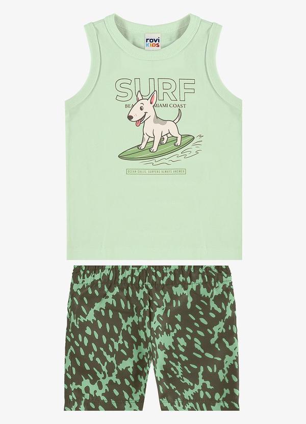 Conjunto Camiseta com Bermuda Infantil Verde