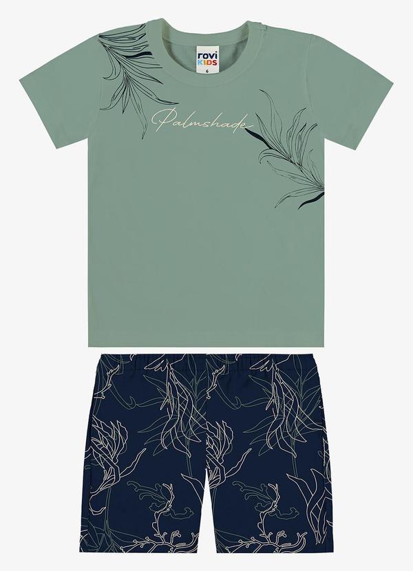 Conjunto Camiseta com Bermuda Infantil Verde