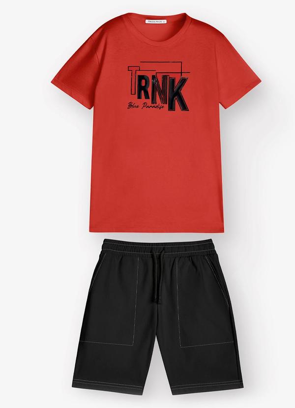 Conjunto Camiseta com Bermuda Vermelho