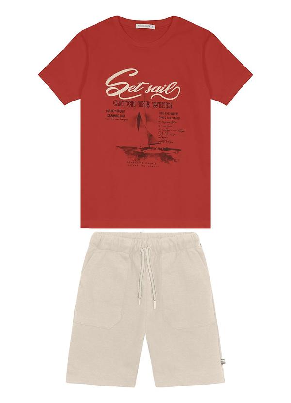 Vista 2 Conjunto Camiseta com Bermuda Masculino Laranja Trick Nick Trick Nick