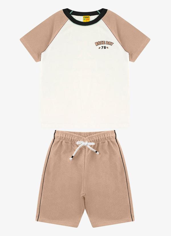 Vista 2 Conjunto Camiseta com Bermuda Masculino Marrom Trick Nick Trick Nick