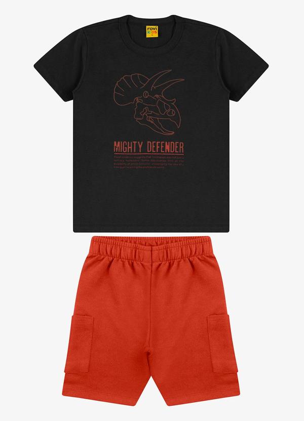 Vista 2 Conjunto Camiseta com Bermuda Masculino Preto Trick Nick Trick Nick