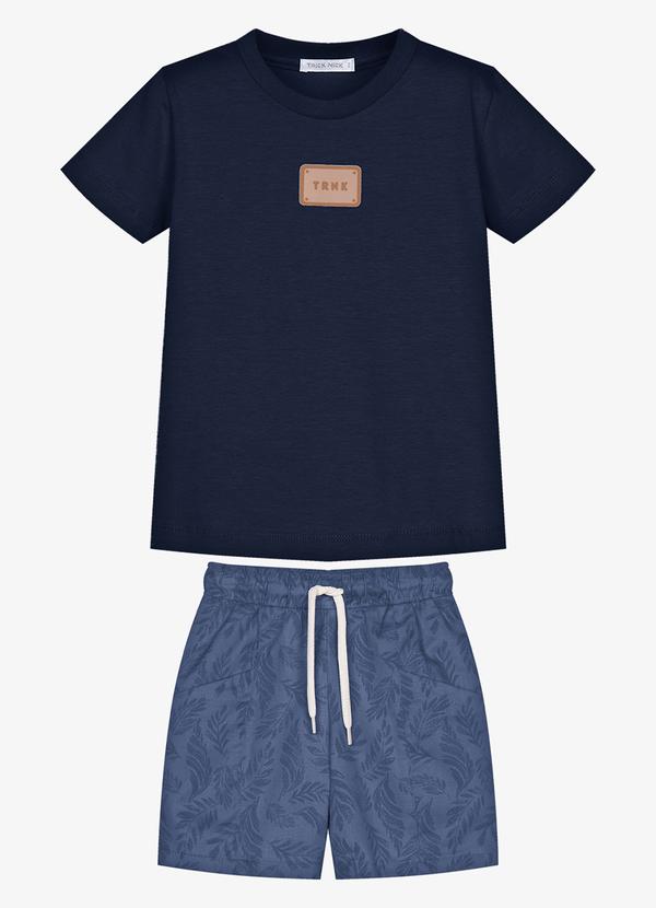 Conjunto Camiseta Cotton com Bermuda Azul