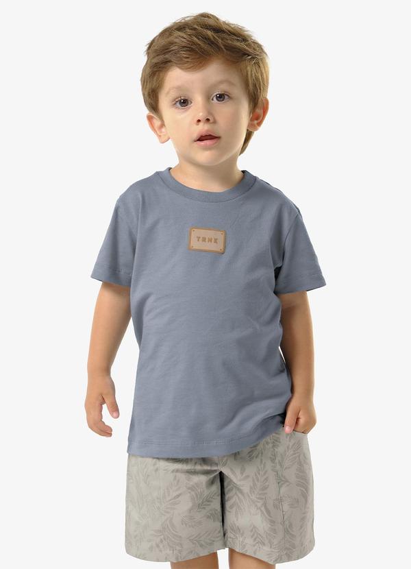 Conjunto Camiseta Cotton com Bermuda Azul