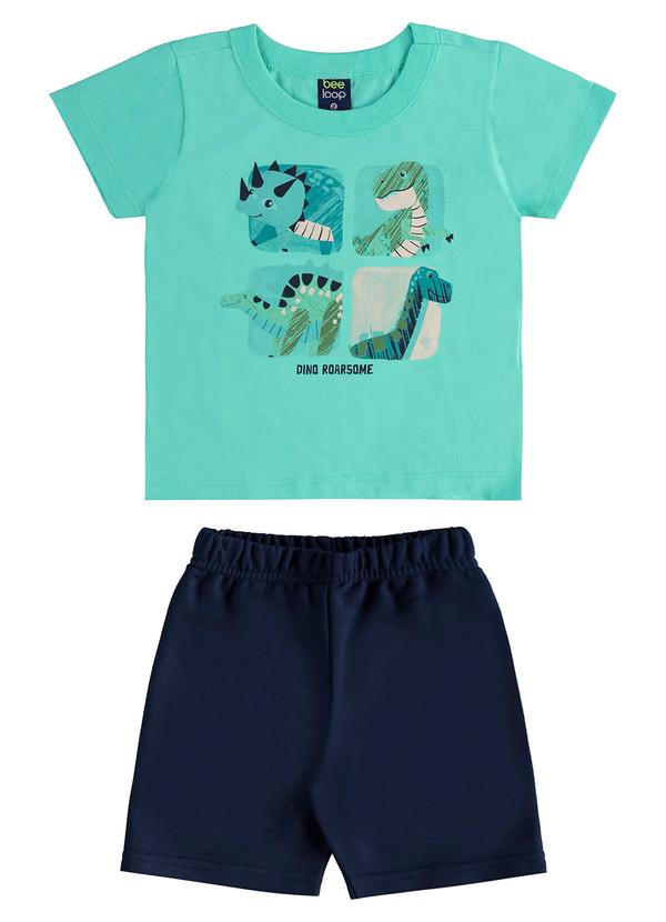 Vista 2 Conjunto Camiseta Dino Bermuda Bee Loop Verde Bee Loop