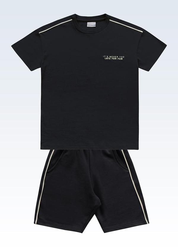 Conjunto Camiseta e 2bermuda Preto