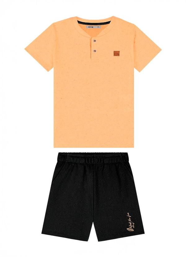 Vista 2 Conjunto Camiseta e Bermuda Alfaiataria Laranja Ioluig Ioluig