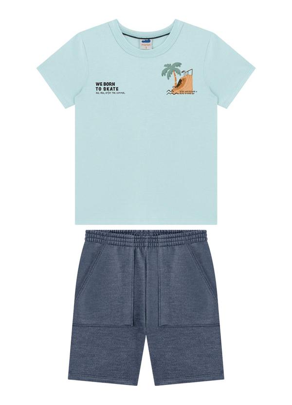 Vista 2 Conjunto Camiseta e Bermuda Azul Marlan Marlan
