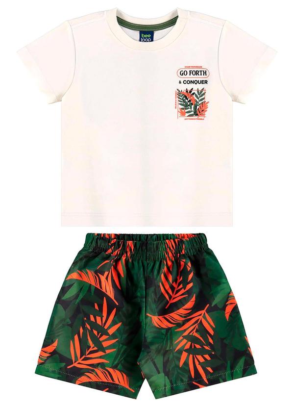 Conjunto Camiseta e Bermuda Bege