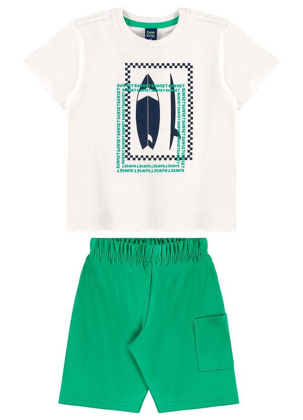 Conjunto Camiseta e Bermuda Bege
