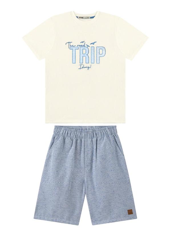 Conjunto Camiseta e Bermuda Bege