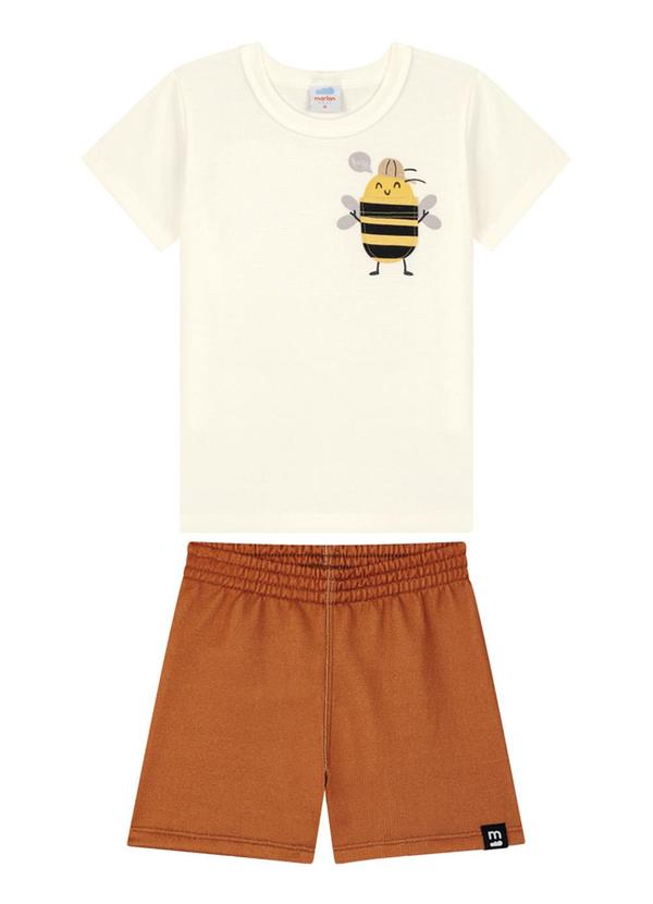 Conjunto Camiseta e Bermuda Bege