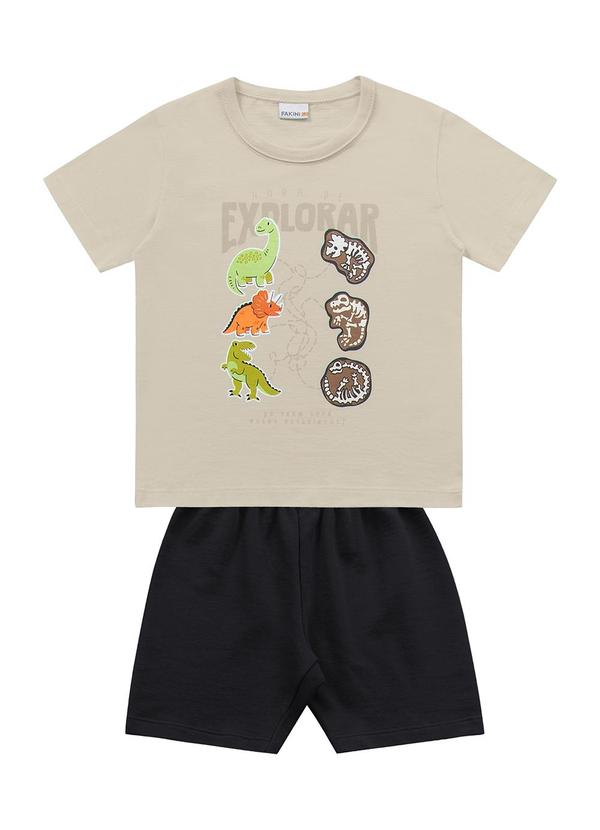 Conjunto Camiseta e Bermuda Bege