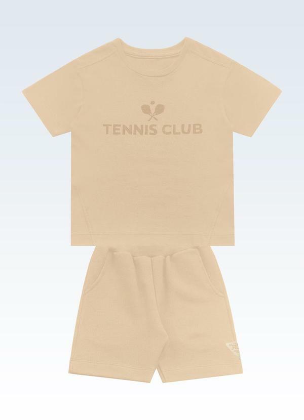 Conjunto Camiseta e Bermuda Bege