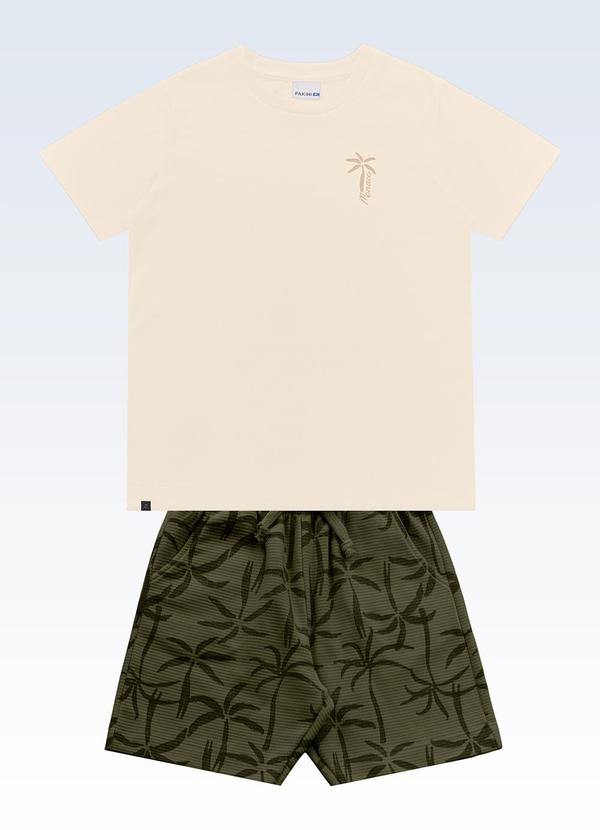 Conjunto Camiseta e Bermuda Bege