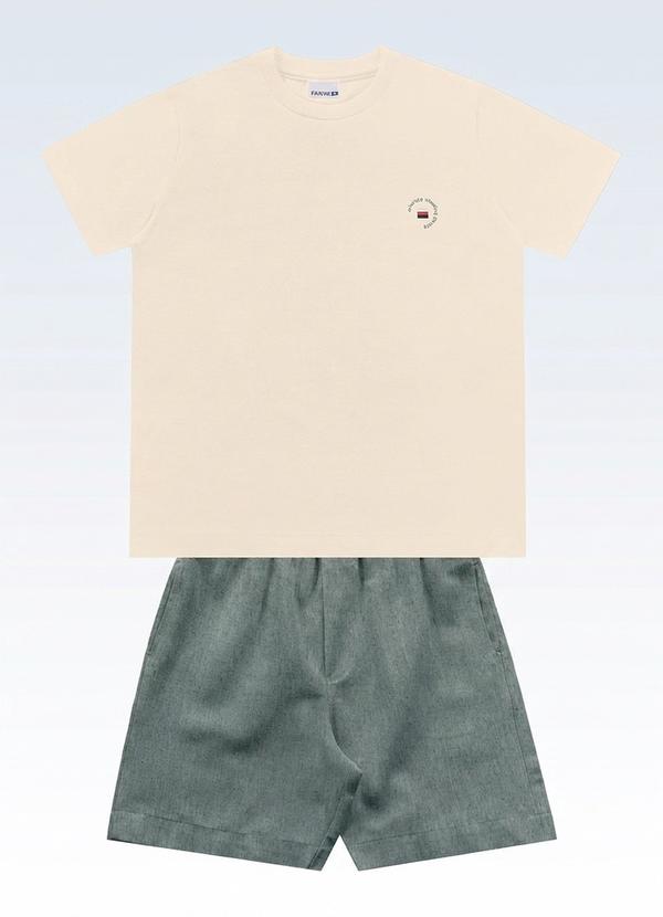 Conjunto Camiseta e Bermuda Bege